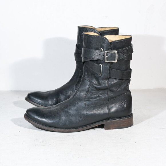 Frye 77734 Shirley Strappy Short Boot in Black - 7.5 - Picture 7 of 8